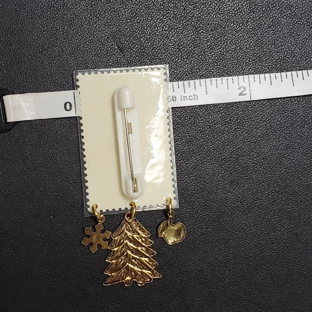 Michigan statehood stamp brooch gold tone